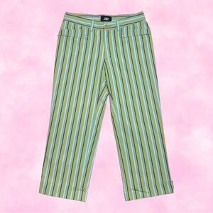 Sage Striped Capri Pants